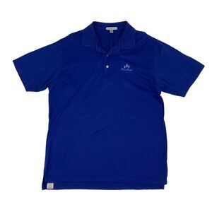 Peter Millar Golf Polo Shirt Men's Size L Short Sleeve 100% Cotton Pine Forest